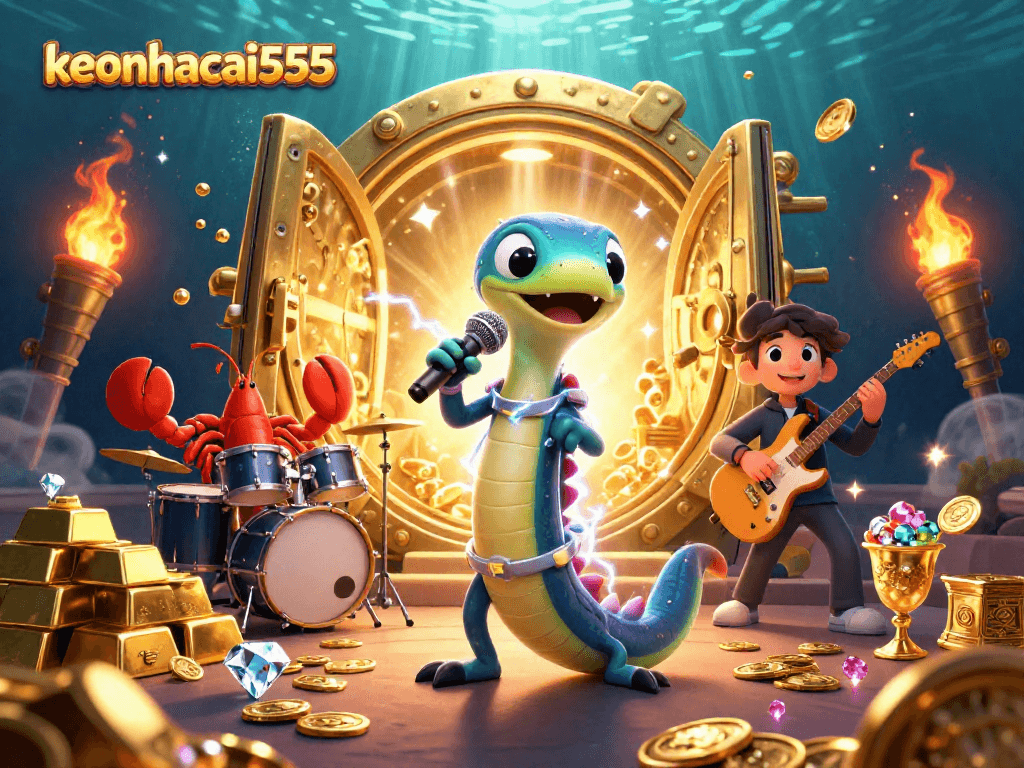 Engage in thrilling underwater casino fun with keonhacai555 featuring vibrant characters and dazzling treasures.