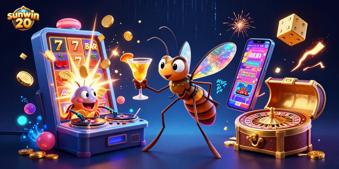 Engage with the vibrant sunwin 20 casino scene featuring animated characters and thrilling gambling elements.