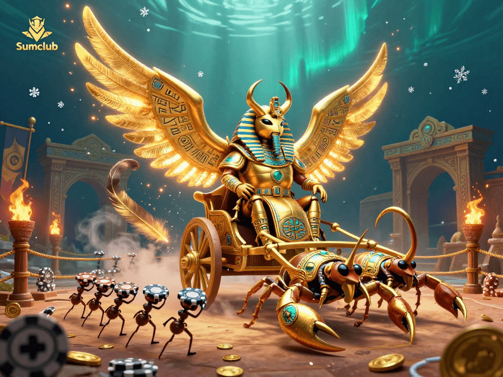 Join the thrilling world of gambling at Sumclub with vibrant characters and dynamic casino elements.