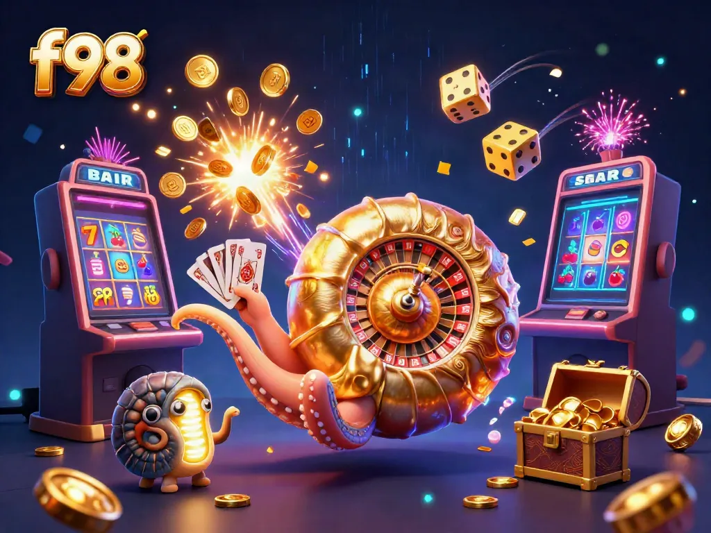 Experience thrilling f98 casino action with a vibrant 3D illustration showcasing a lucky nautilus roulette and jackpot delights.
