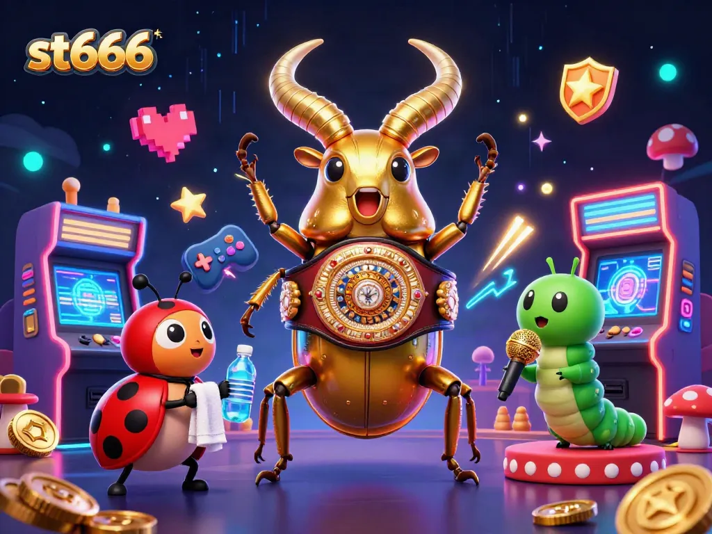 Engage in thrilling action at st666 with a dynamic 3D illustration showcasing casino excitement and game elements.