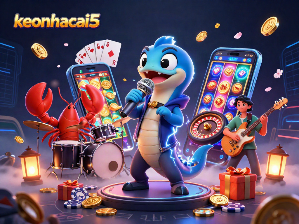 Engage in the keonhacai5 gaming world with vibrant underwater casino characters and dynamic slot games.