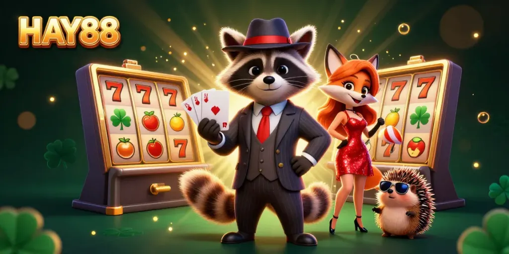 Experience HAY88's vibrant casino scene with an exciting royal flush showdown.