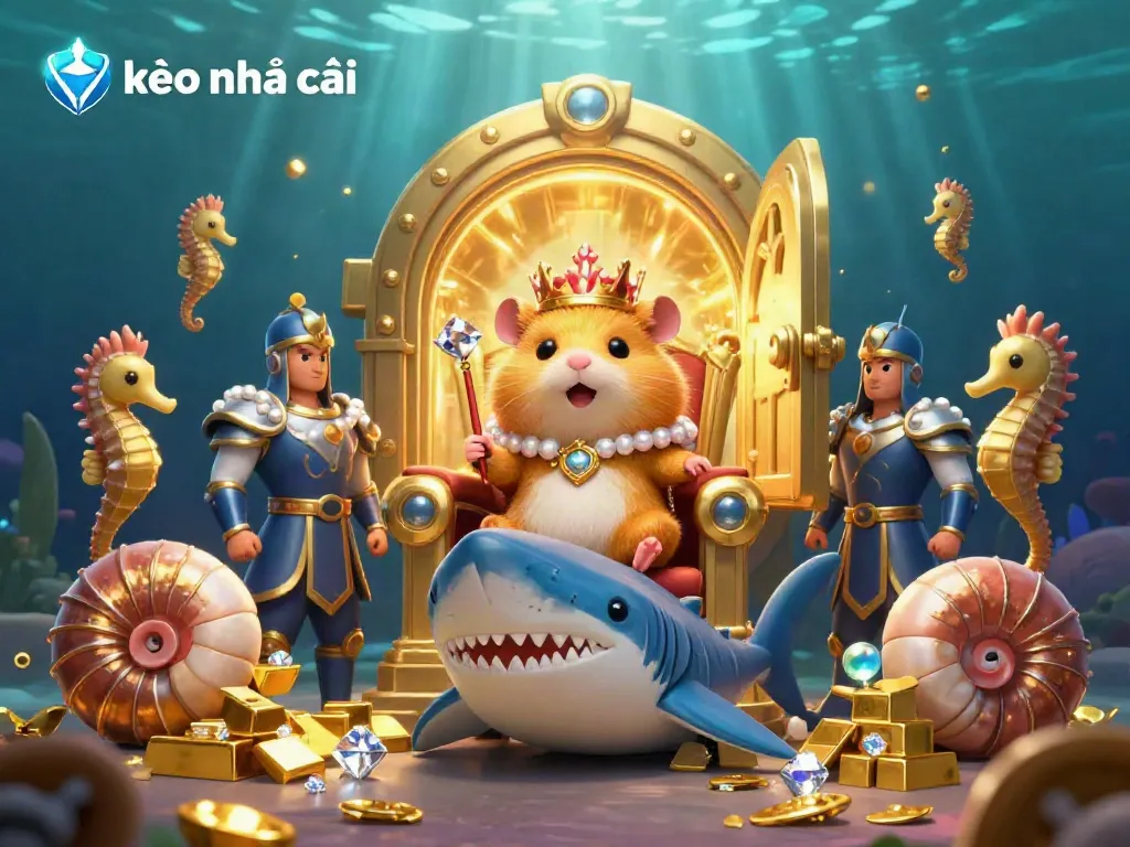 Engage with kèo nhà cái as a fierce hamster king reigns over a treasure-filled underwater kingdom.
