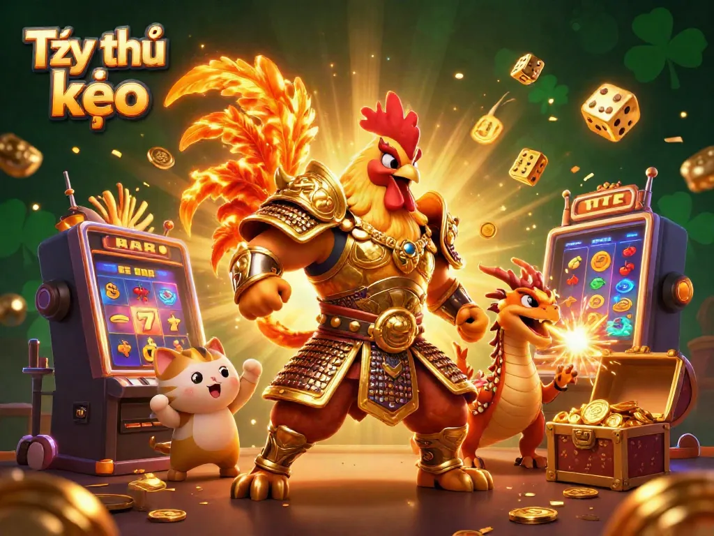 Experience the thrill of Tỷ lệ kèo with dynamic casino elements and animated characters.