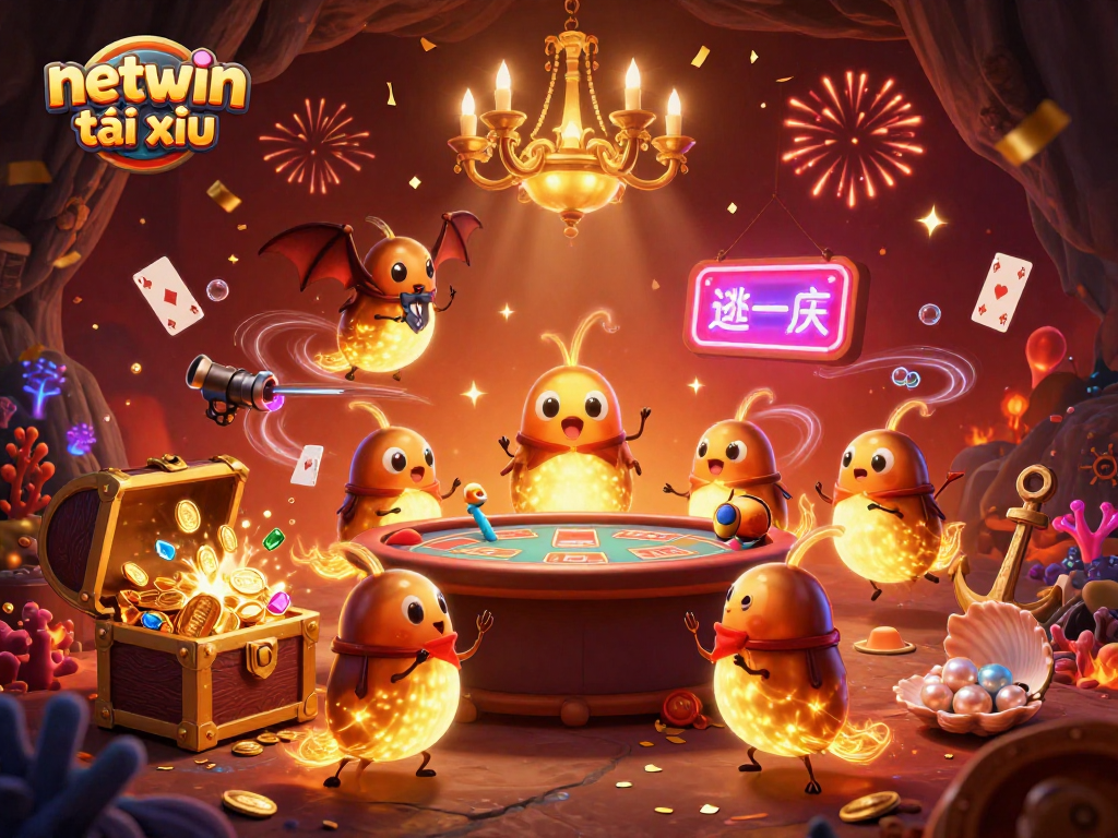 Illuminate your gameplay with netwin tài xỉu in this vibrant cave casino scene featuring dynamic glowing elements.