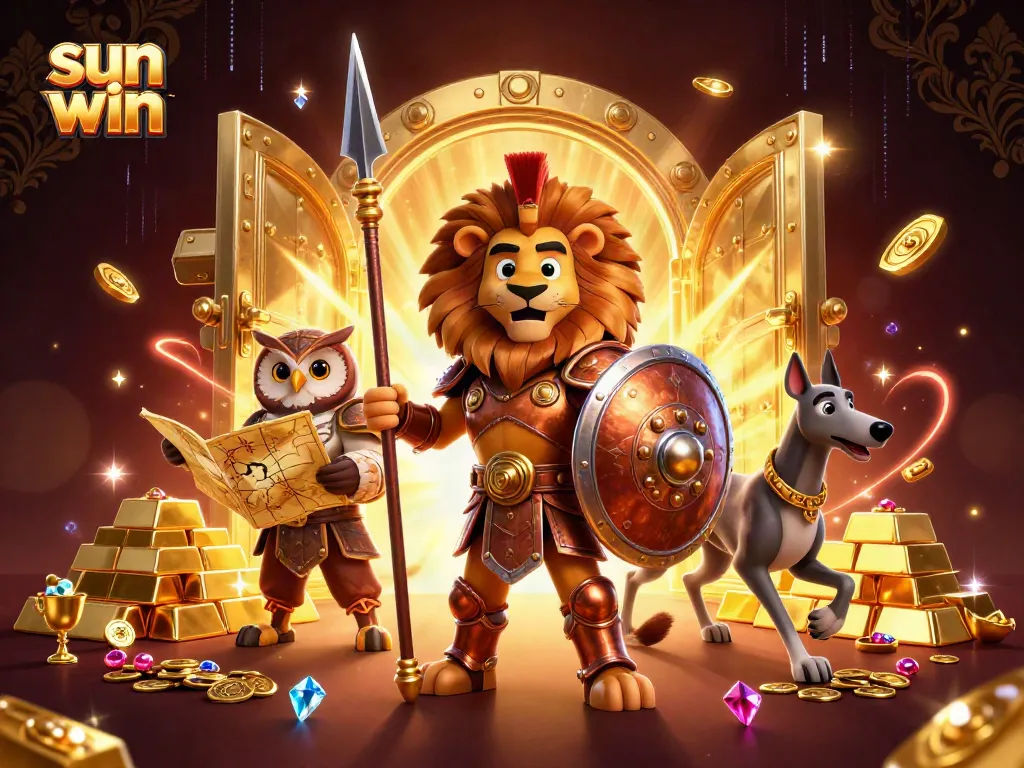 Experience the excitement of sun win with vibrant casino themes and engaging gameplay elements in a dynamic scene.