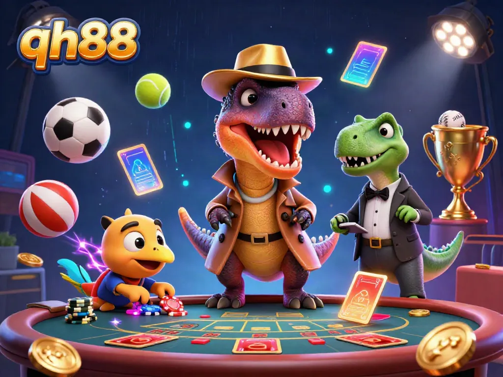 Experience thrilling online gaming action at qh88 with dynamic characters and vivid casino elements.