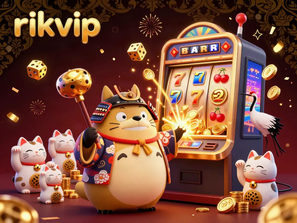 Experience thrilling gameplay at rikvip with vibrant tanuki and fortune cats amidst winning elements.
