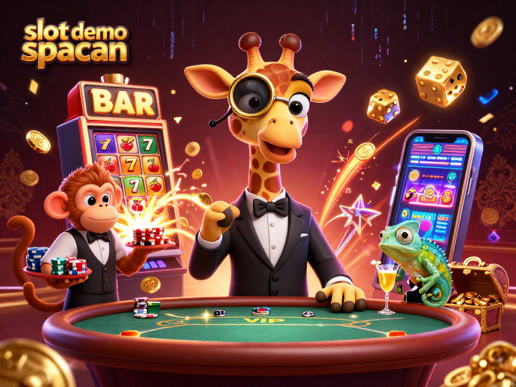 Spin and win big with slot demo spaceman, showcasing vibrant casino elements and animated characters.