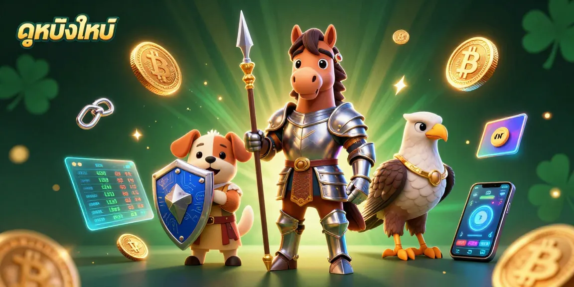 Experience ดูหนังใหม่ with immersive gaming elements, showcasing vibrant characters and crypto casino features