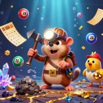 Play exciting games at nhà cái uu88 with a vibrant scene featuring a treasure hunter mole, colorful lottery elements, and dynamic graphics.