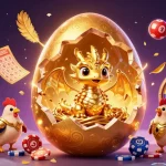 Experience the thrill of good 88 with a stunning dragon guarding poker chips amidst colorful gambling elements.