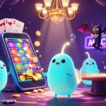 Engage with 166bet login at an animated casino, featuring colorful slot games and vibrant glowworms.