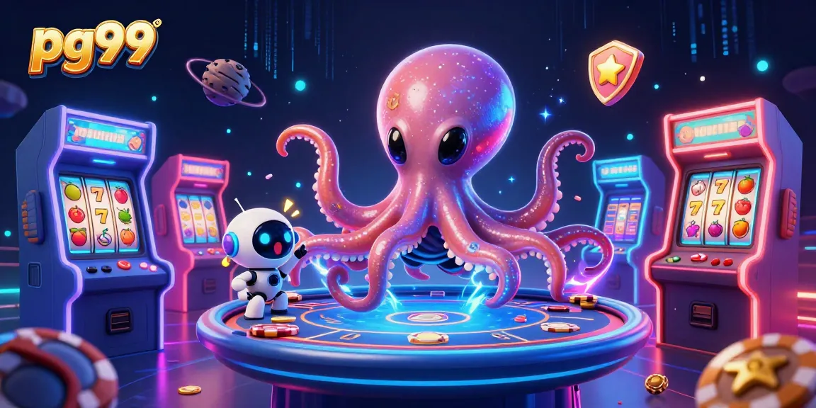 Win big with pg99's vibrant alien-themed casino games featuring exciting slots and holographic tables.