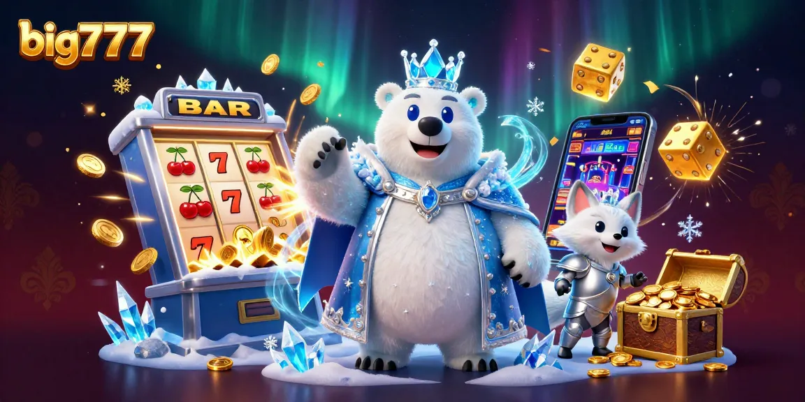 Win big777 jackpots with this vibrant 3D casino scene filled with slots and treasures!