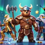 Engage with taisunwin in this vibrant 3D casino scene featuring dynamic gaming elements and a Viking theme.