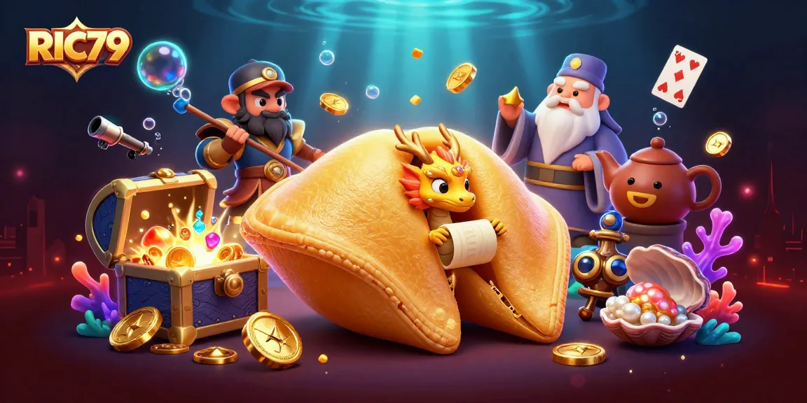 Engage with the thrilling features of RIC79 casino in a vibrant, detailed illustration.