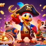 Experience thrilling gaming action with u888poker in an ultra-detailed 3D pirate casino scene.