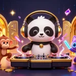 Spinning the slot reels with Du88's DJ panda as a breakdancing monkey and glow-stick kitten energize the scene.