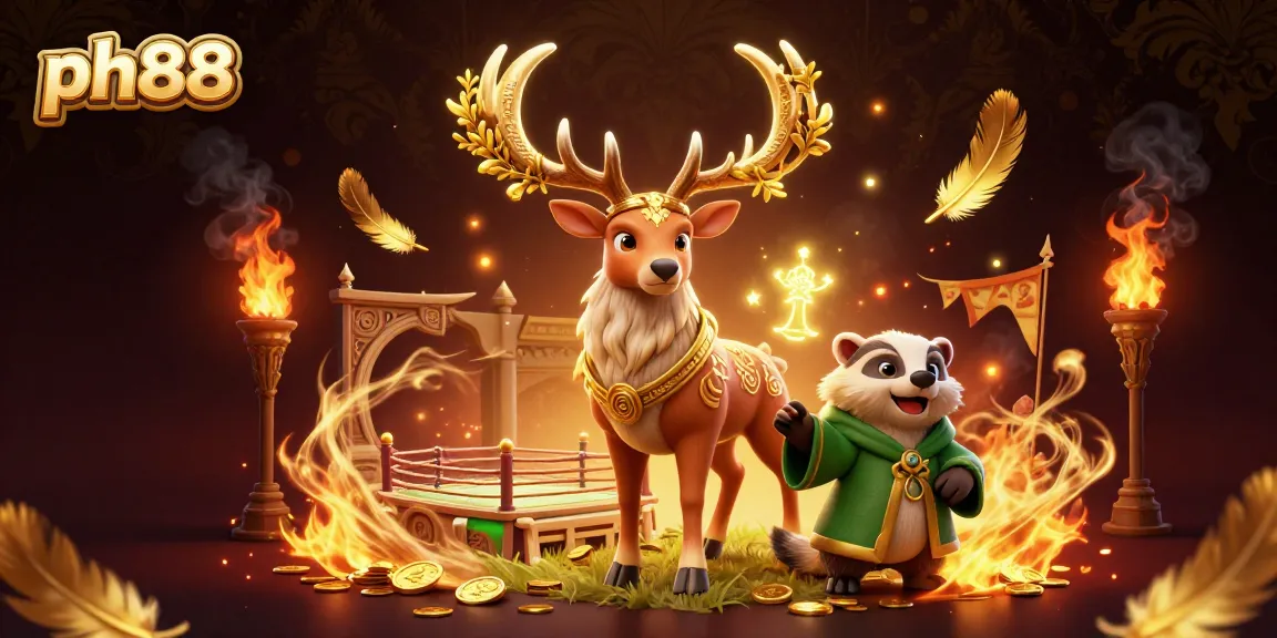 Experience thrilling betting at ph88 where a Celtic druid stag and wise badger guide you.