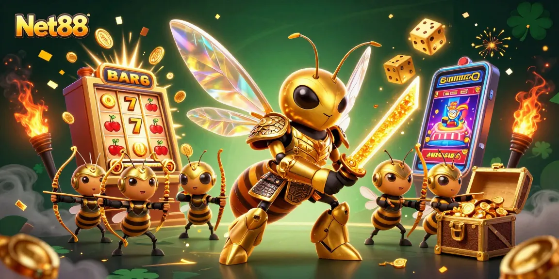 Experience the excitement of gaming with Net88 through this captivating 3D illustration.