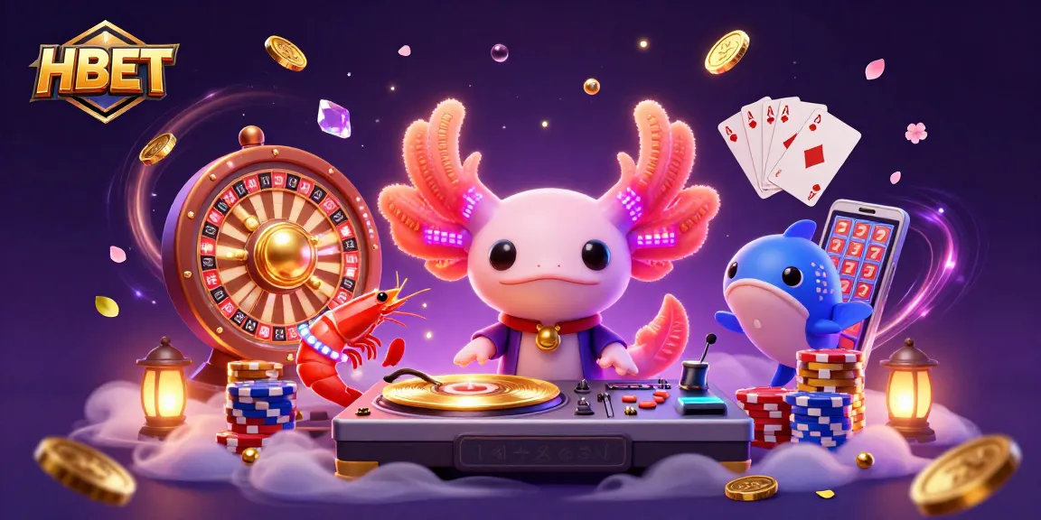Experience HBET with vibrant 3D animation of a casino scene featuring unique aquatic characters.