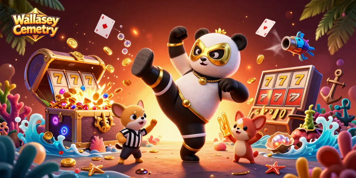 Experience vibrant action at Wallasey Cemetery with a panda wrestler and exciting casino elements.
