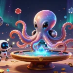 Engage in thrilling games with go 88, featuring a vibrant 3D alien octopus at a holographic poker table.