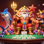 Experience xem bóng đá with a vibrant 3D scene featuring Neptune and dynamic gaming elements.