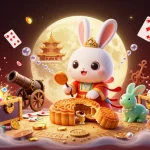 Experience game magic with ag88's vibrant casino illustration featuring a moon rabbit and poker elements.
