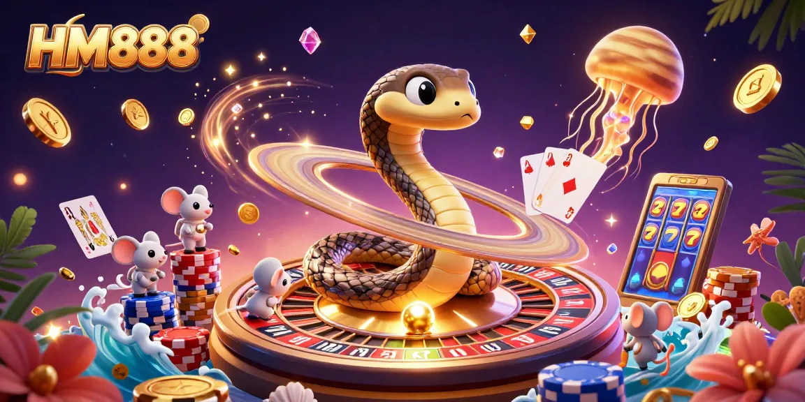 Engage with HM888's thrilling gaming universe featuring a cosmic roulette scene.