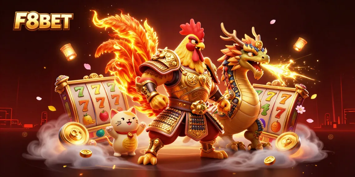 Experience thrilling victory at F8BET with dynamic casino elements and vibrant characters.