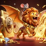 Experience winning strategies with da88s in this vibrant 3D casino scene featuring a majestic chimera and treasures.