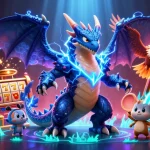 Experience the excitement of five88br with a lively illustration of a thunder dragon and casino symbols.