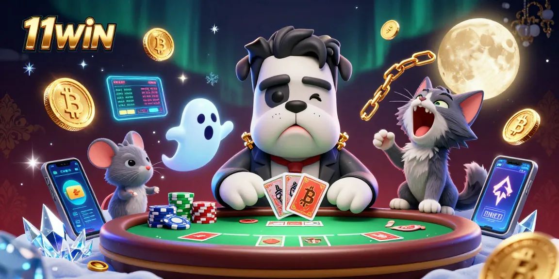 Join the thrilling game at 11WIN, featuring unique characters like a Frankenstein bulldog and ghost mouse.