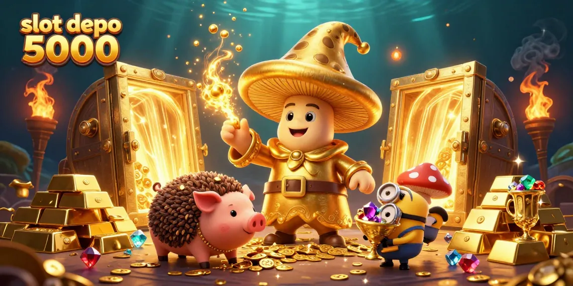 Engage with exciting slot depo 5000 gameplay, highlighted by golden treasures and magical characters.
