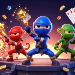 Experience winning with lucky88t at this vibrant casino-themed action scene filled with chameleons and coins.